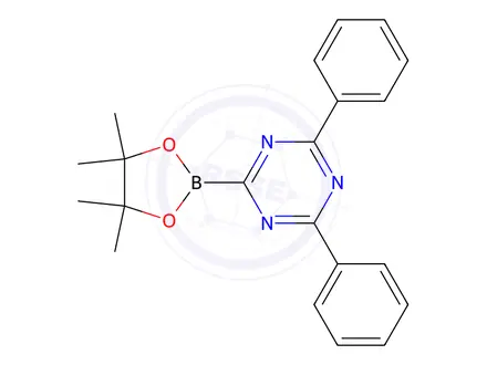 Chemical structure of 2,4-Diphenyl-6-(4,4,5,5-tetramethyl-[1,3,2] dioxaborolan-2-yl)-[1,3,5]triazine