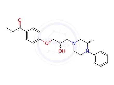 Chemical structure of 1-[4-[2-Hydroxy-3-(3-methyl-4-phenyl-1-piperazinyl)propoxy]phenyl]-1-propanone