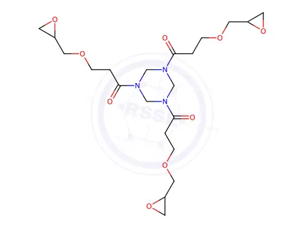 Chemical structure of hexahydro-1,3,5-tris[3-(oxiranylmethoxy)-1-oxopropyl]-1,3,5-triazine