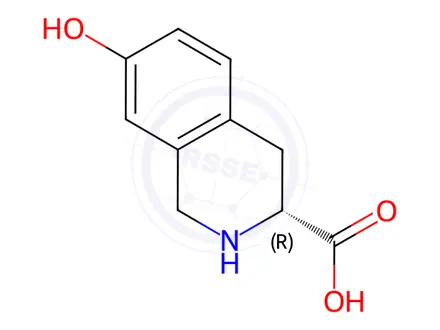 Chemical structure of D-7-Hydroxy-1,2,3,4-tetrahydroisoquinoline-3-carboxylic acid
