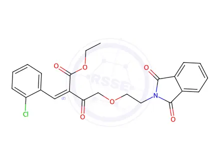 Chemical structure of Ethyl (Z)-2-(2-chlorobenzylidene)-4-(2-(1,3-dioxoisoindolin-2-yl)ethoxy)-3-oxobutanoate
