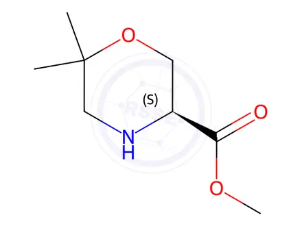 Chemical structure of (S)-Methyl 6,6-dimethyl-morpholine-3-carboxylate