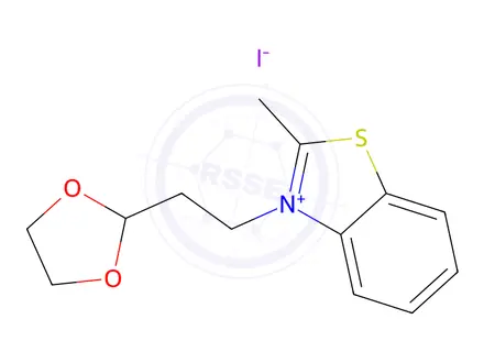 Chemical structure of 3-(2-(1,3-Dioxolan-2-yl)ethyl)-2-methylbenzo[d]thiazol-3-ium iodide