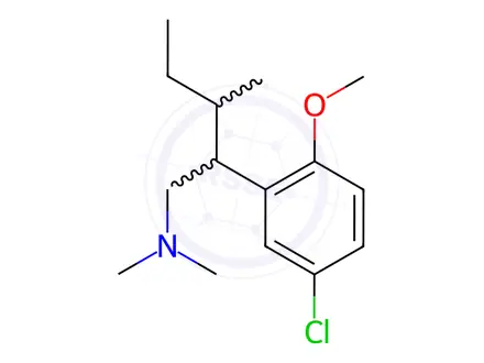 Chemical structure of β-(sec-Butyl)-5-chloro-2-methoxy-N,N-dimethylbenzeneethanamine