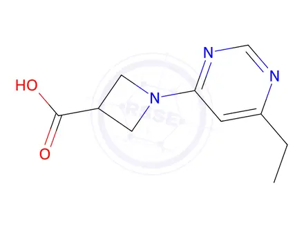 Chemical structure of 1-(6-ethylpyrimidin-4-yl)azetidine-3-carboxylic acid