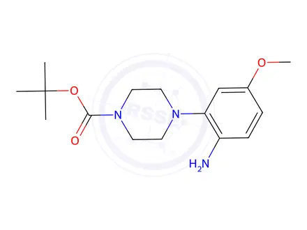 Chemical structure of Tert-butyl 4-(2-amino-5-methoxyphenyl)piperazine-1-carboxylate