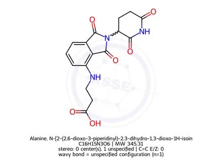 Chemical structure of β-Alanine, N-[2-(2,6-dioxo-3-piperidinyl)-2,3-dihydro-1,3-dioxo-1H-isoindol-4-yl]-