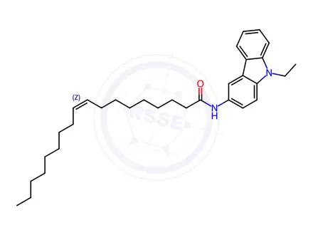Chemical structure of (Z)-N-(9-ethyl-9H-carbazol-3-yl)-9-octadecenamide