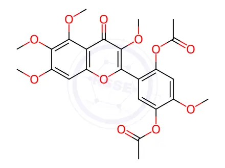 Chemical structure of 2',5'-Di(acetyloxy)-3,4',5,6,7-pentamethoxyflavone