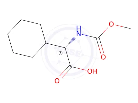 Chemical structure of (S)-2-Cyclohexyl-2-((methoxycarbonyl)amino)acetic acid