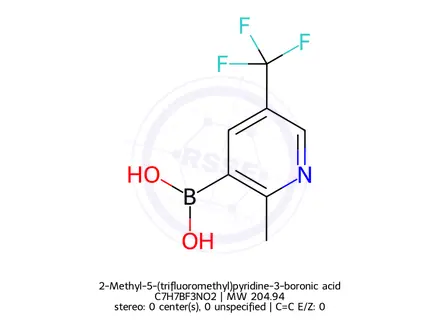 Chemical structure of (2-Methyl-5-(trifluoromethyl)pyridin-3-yl)boronic acid