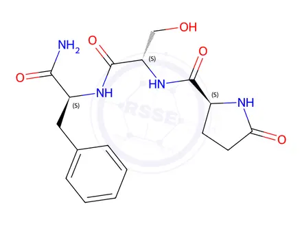 Chemical structure of pyroglutamyl-seryl-phenylalanine amide