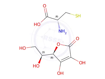 Chemical structure of L-cysteine L-ascorbate