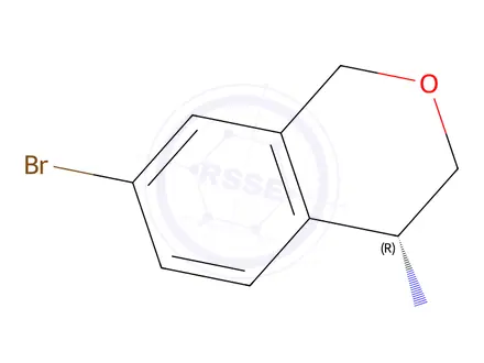 Chemical structure of 1H-2-Benzopyran-4-amine, 7-bromo-3,4-dihydro-, (4R)-