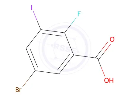 Chemical structure of 5-Bromo-2-fluoro-3-iodobenzoic acid
