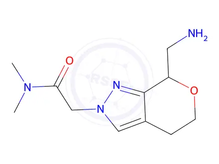 Chemical structure of 2-(7-(Aminomethyl)-4,5-dihydropyrano[3,4-c]pyrazol-2(7H)-yl)-N,N-dimethylacetamide