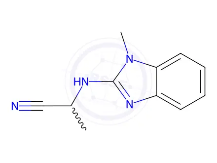 Chemical structure of Propanenitrile, 2-[(1-methyl-1H-benzimidazol-2-yl)amino]-(9CI)
