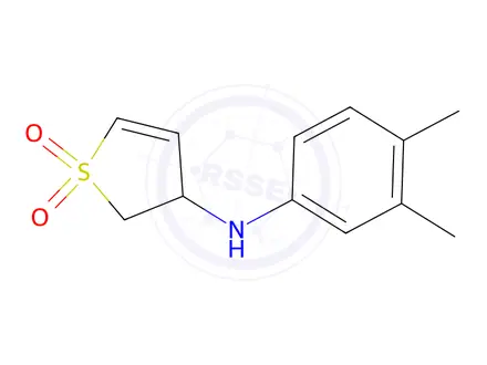 Chemical structure of 3-[(3,4-dimethylphenyl)amino]-2,3-dihydro-1$l^{6}-thiophene-1,1-dione
