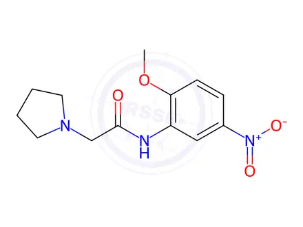 Chemical structure of N-(2-Methoxy-5-nitrophenyl)-2-(1-pyrrolidinyl)acetamide