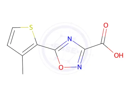 Chemical structure of 5-(3-Methylthiophen-2-yl)-1,2,4-oxadiazole-3-carboxylic acid