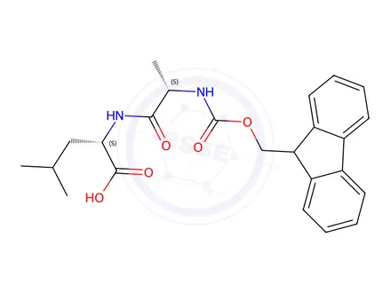 Chemical structure of FMOC-Ala-Leu-OH