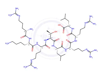Chemical structure of H-ARG-LYS-ARG-THR-LEU-ARG-ARG-LEU-OH