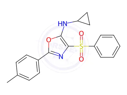 Chemical structure of N-Cyclopropyl-4-(phenylsulfonyl)-2-(p-tolyl)oxazol-5-amine