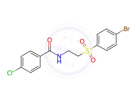 Chemical structure of N-(2-((4-bromophenyl)sulfonyl)ethyl)-4-chlorobenzamide