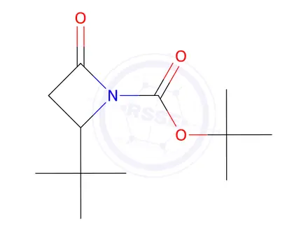 Chemical structure of (+/-)-tert-butyl-2-tert-butyl-4-oxoazetidine-1-carboxylate