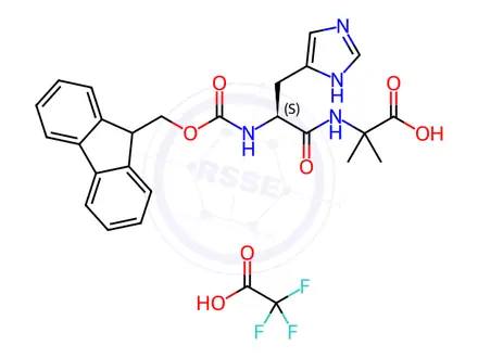 Chemical structure of Fmoc-His-Aib-OH TFA