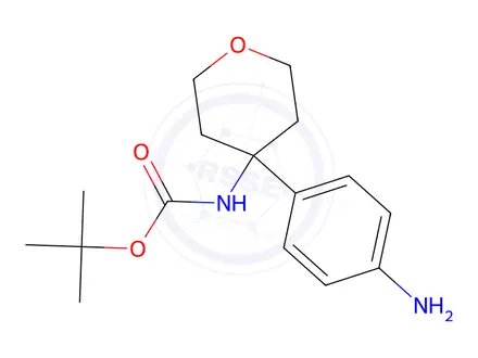Chemical structure of Tert-butyl (4-(4-aminophenyl)tetrahydro-2h-pyran-4-yl)carbamate