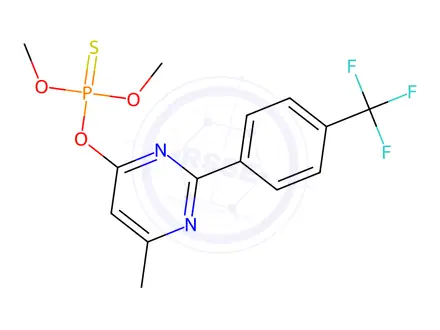 Chemical structure of O,O-dimethyl O-{6-methyl-2-[4-(trifluoromethyl)phenyl]pyrimidin-4-yl} phosphothioate