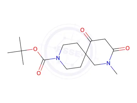Chemical structure of Tert-butyl 2-methyl-3,5-dioxo-2,9-diazaspiro[5.5]Undecane-9-carboxylate