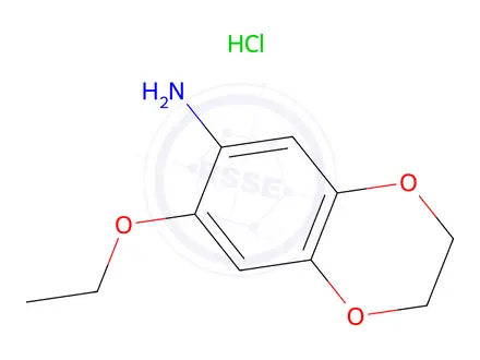 Chemical structure of 7-ethoxy-2,3-dihydro-1,4-benzodioxin-6-amine hydrochloride