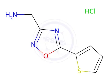 Chemical structure of {[5-(2-Thienyl)-1,2,4-oxadiazol-3-yl]methyl}amine Hydrochloride