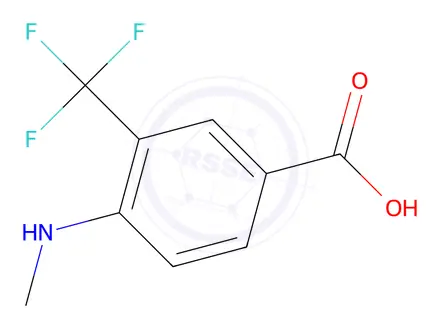 Chemical structure of 4-(Methylamino)-3-(trifluoromethyl)benzoic acid