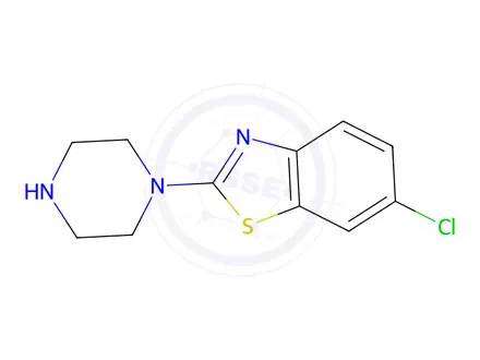 Chemical structure of 6-chloro-2-(piperazin-1-yl)-1,3-benzothiazole; oxalic acid