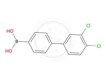 Chemical structure of (3',4'-Dichloro-[1,1'-biphenyl]-4-yl)boronic acid