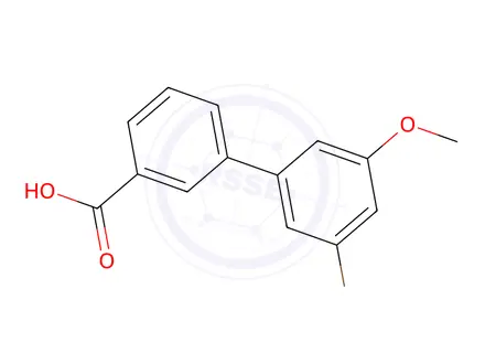 Chemical structure of 3'-Bromo-5'-methoxy-[1,1'-biphenyl]-3-carboxylic acid