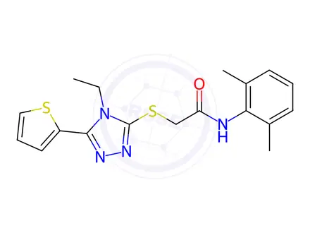 Chemical structure of N-(2,6-Dimethylphenyl)-2-((4-ethyl-5-(thiophen-2-yl)-4H-1,2,4-triazol-3-yl)thio)acetamide