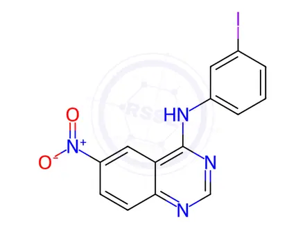 Chemical structure of N-(3-Iodophenyl)-6-nitroquinazolin-4-amine