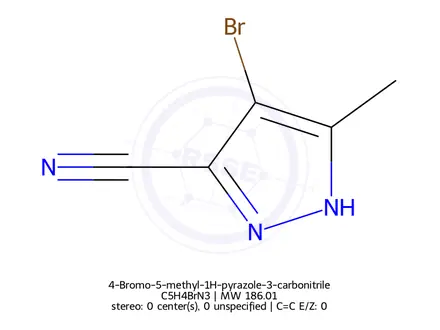 Chemical structure of 4-Bromo-5-methyl-1H-pyrazole-3-carbonitrile