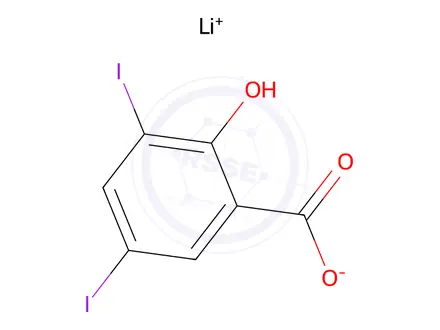 Chemical structure of 3,5-Diiodosalicylic Acid Lithium Salt