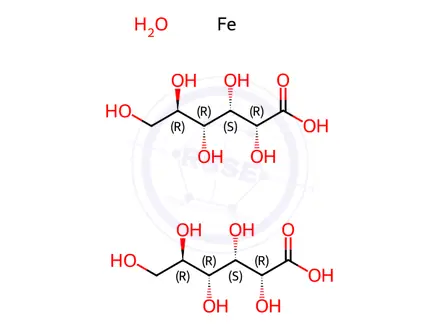 Chemical structure of Ferrous Gluconate Hydrate