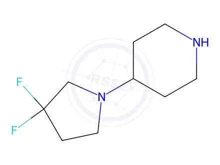 Chemical structure of 4-(3,3-Difluoropyrrolidin-1-yl)piperidine