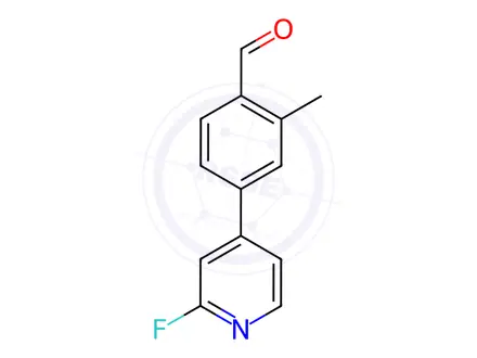 Chemical structure of 4-(2-Fluoropyridin-4-yl)-2-methylbenzaldehyde