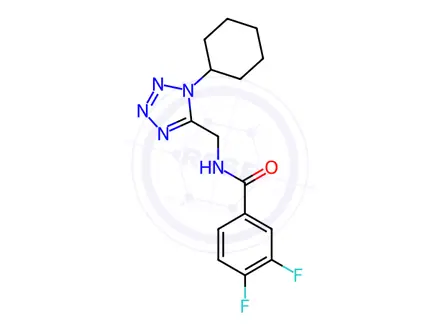 Chemical structure of N-((1-Cyclohexyl-1H-tetrazol-5-yl)methyl)-3,4-difluorobenzamide