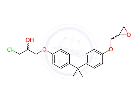 Chemical structure of Bisphenol A (3-chloro-2-hydroxypropyl)glycidyl ether