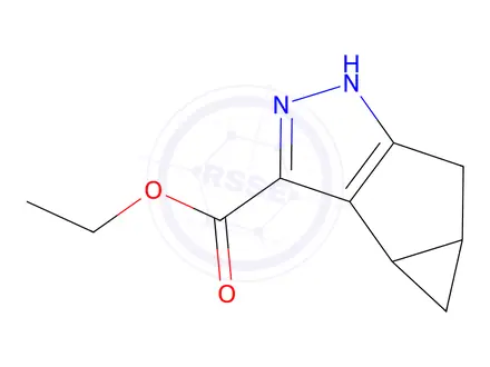 Chemical structure of Ethyl 3b,4,4a,5-tetrahydro-1H-cyclopropa[3,4]cyclopenta[1,2-c]pyrazole-3-carboxylate
