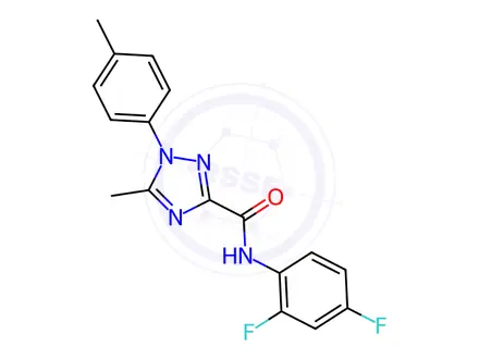 Chemical structure of N-(2,4-difluorophenyl)-5-methyl-1-(p-tolyl)-1H-1,2,4-triazole-3-carboxamide